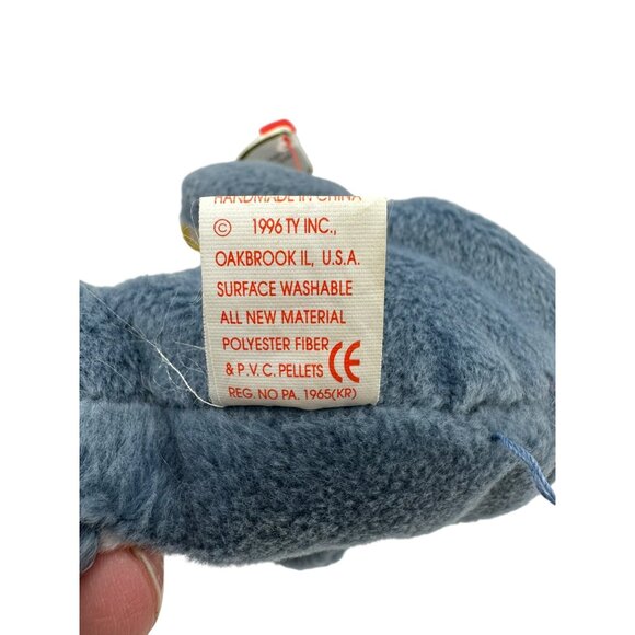 Ty Beanie Baby 1996 Dolphin Echo Plush Toy Polyester Collectible Blue Gray - Picture 5 of 13